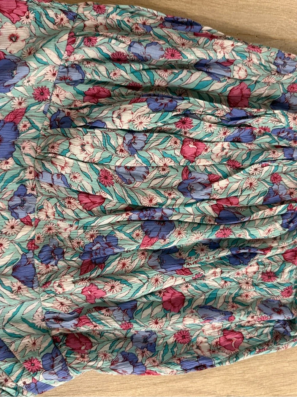 Poupette St Barth Ambra Bandeau Aqua Petunia Floral Cover Up Pool Dress NWT M